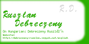ruszlan debreczeny business card